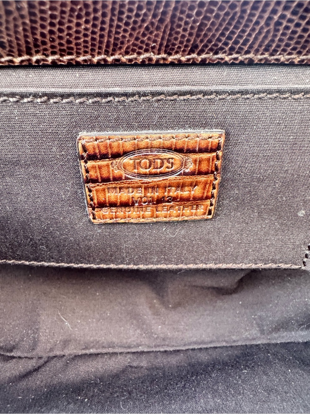 Tod's Italy Leather & Fabric Crystal Clasp Evening Shoulder Bag Clutch with COA - Picture 12 of 15